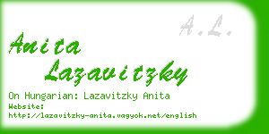 anita lazavitzky business card